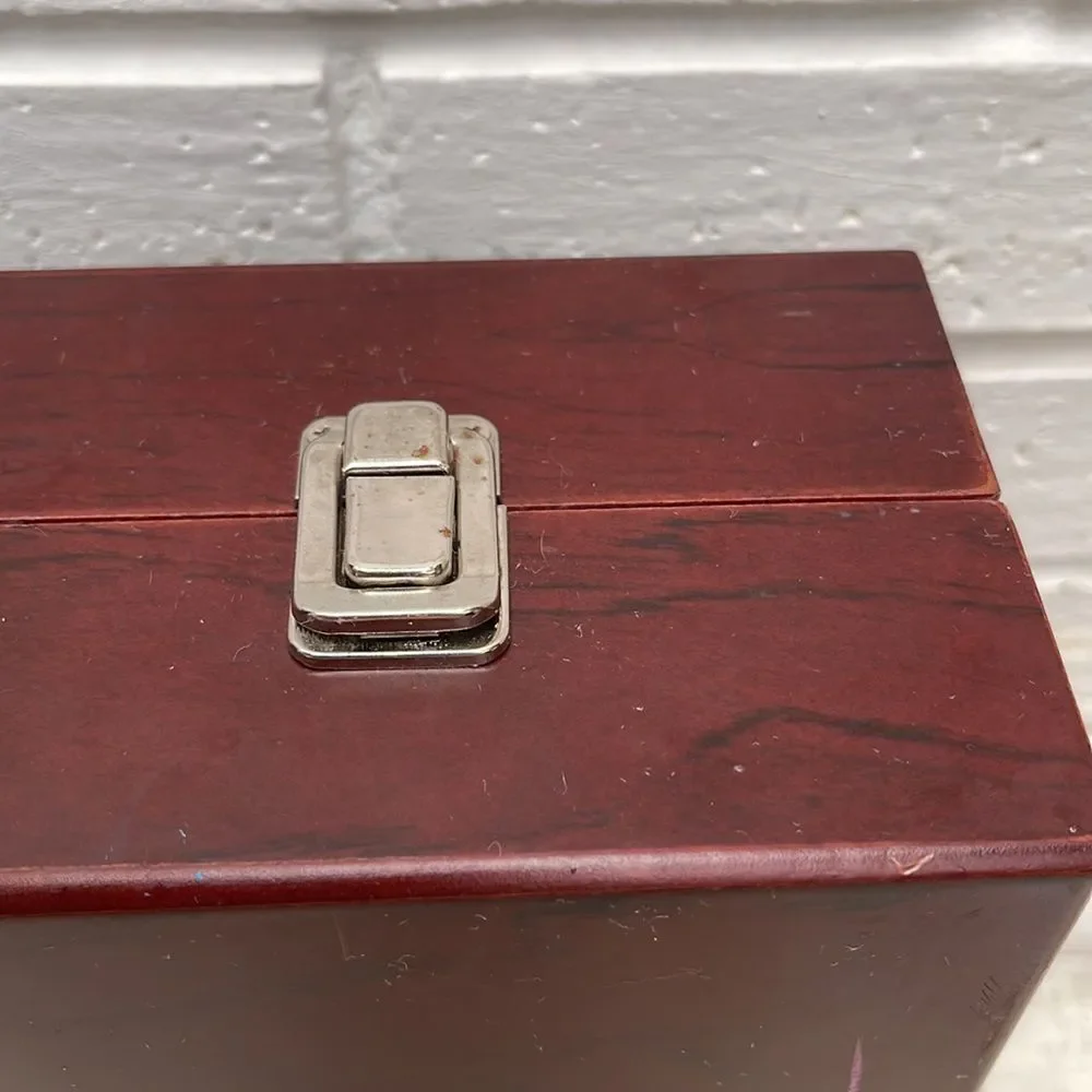 Antique wooden box with handles